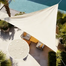 1pc Waterproof Triangle Off-White Sun Shade Sail UV Protection Outdoor Canopy For Patio, Deck, Garden, Backyard, Camping Equipment - Off White - View 10