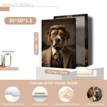 1pc Vintage Wall Art Poster, Vintage Dog Hat Suit Couch Brown, Retro Animal Themed Poster, Framed Or Unframed, Room Decor, Home Decor, Ideal Housewarming Gift, College Dorm Apartment Decor, Gifts For Wall Decoration In Hotel, Home, Living Room, Bedroom, Bathroom And Office - A - View 18