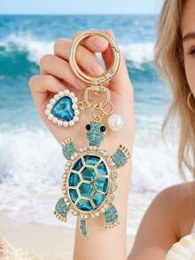 1pc Fashionable Gorgeous Ocean Style Cute Turtle Keychain, Suitable For Women's Car Keys, Bag Pendant Decoration And Gift - Multicolor - View 15