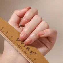 Bộ 1/2 dũa móng tay hai mặt chuyên nghiệp, độ nhám 100/180/240, thích hợp cho móng acrylic, gel và móng tự nhiên, có thể rửa sạch, kèm thước kẻ và khuôn mẫu hình móng, dụng cụ làm móng, vật tư chăm sóc móng - Màu be - Xem 6