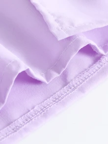 Tween Girls  Summer Sets White Bow Tie Pattern Print Short Sleeve Top And Skirt Set Summer Clothes For Tweens Girl - Mauve Purple - View 7