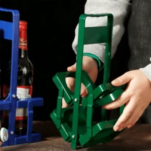 1pc Retro Portable Beer Basket, Holds 6 Bottles, Foldable, Can Also Be Used As Beer Rack, Beer Bottle Storage Bin, Coffee/Tea Carrier, Suitable For Daily Use And Parties, Essential For Beer Festivals. - Multicolor - View 3