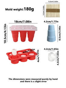 Molde de paletas de silicona de verano, molde de paletas de 6 cavidades y palitos, fabricante de helados de fácil liberación y reutilizable, adecuado para yogur congelado DIY, gelatina, paletas caseras - Multicolor - Ver 14
