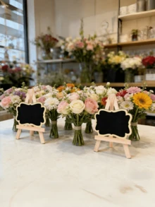 10pcs Adjustable Mini Chalkboards With Stands - Made Of Natural Wood, Suitable For Wedding, Party Decoration And Other Occasions. Can Be Used For Table Numbers, Food Labels, Etc. No Electricity Required, Easy To Clean, Modern Style. - View 9