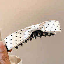 1个布艺波点蝴蝶结发夹 - 彩色 - 查看 6