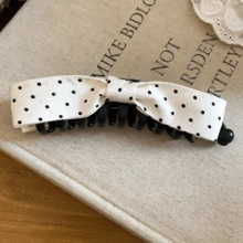 1个布艺波点蝴蝶结发夹 - 彩色 - 查看 4