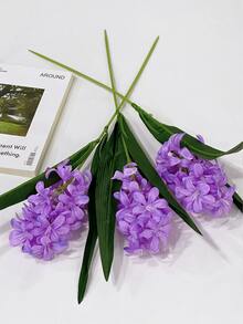 1/3/6pcs Artificial Hyacinth Flowers, 47cm Fake Flowers Suitable For Wall, Living Room, Bedroom, Wedding, Party Decoration, Tabletop Filler, Home, Desktop Decor, Kitchen, Wedding, Tabletop, Center Decor, Office, Garden, Outdoor, House, Yard Decoration, Spring Summer Autumn Winter Decor - Purple - View 5
