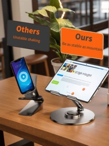 Giá đỡ máy tính bảng bằng kim loại có thể xoay và điều chỉnh 360°, tương thích với iPad Pro 9.7, 10.5, 10.9, 11, Mini 4, 3, 2, máy tính bảng, Kindle, máy đọc sách điện tử (màu đen), cũng tương thích với điện thoại thông minh, điện thoại Android, quà tặng sinh nhật, quà tặng gia đình, bạn bè, phụ kiện điện thoại. - màu đen - Xem 6