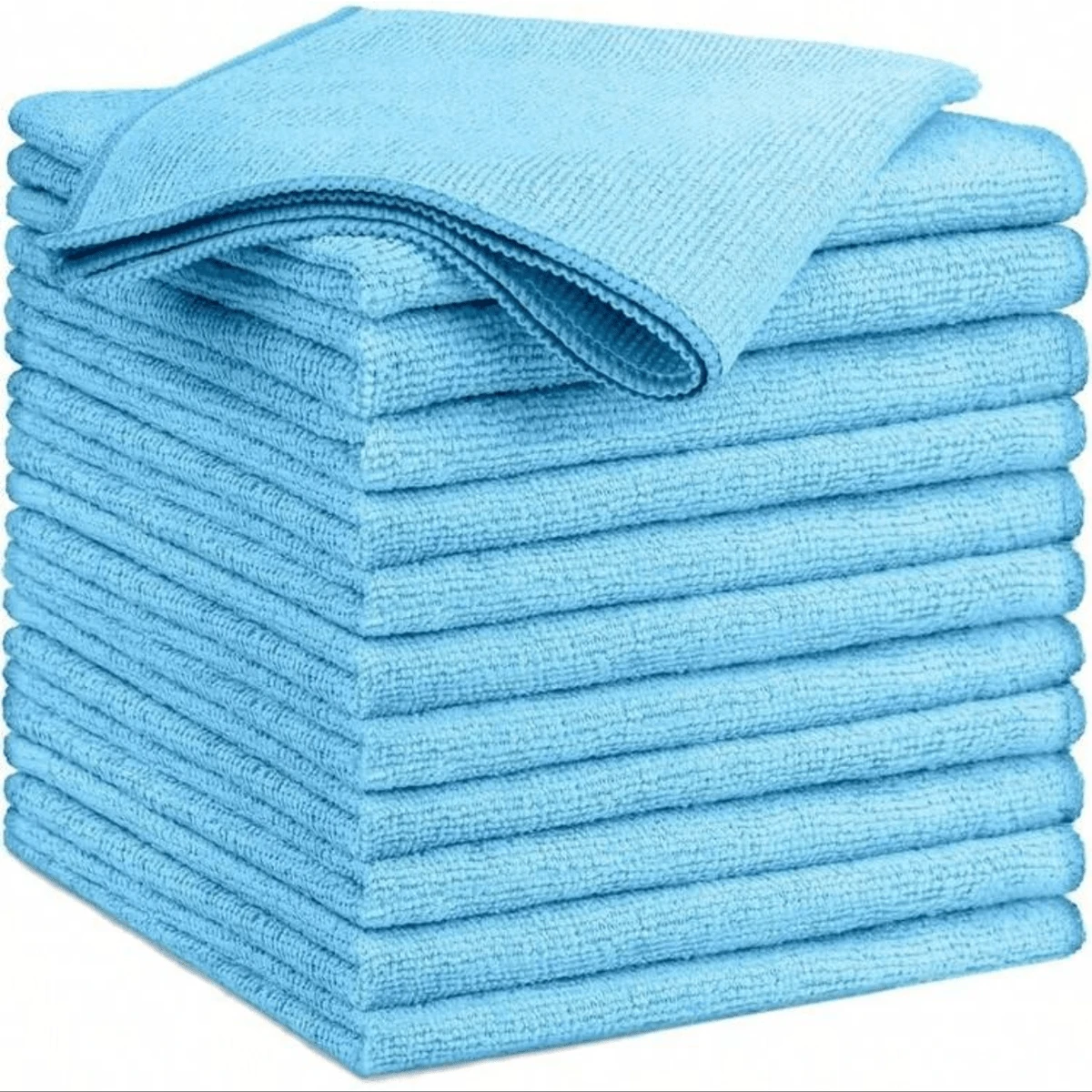 Blue Microfiber Cleaning Cloth, 12 Pack Cleaning Towels For Kitchen, Lint Free, Scratch-Free, Highly Absorbent, And Reusable Cleaning Rags For House, Window And Glass, Cars - Blue - View 1