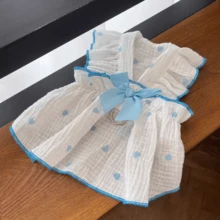 1件春夏新款宠物连衣裙，浪漫爱心印花，可爱领结，小型犬/猫背带裙，舒适透气轻薄宠物服装 - 彩色 - 查看 20