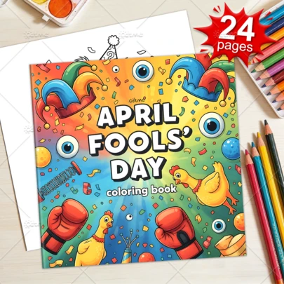 GDTME 愚人节特辑 4.1 治愈系涂色书 - 24 页厚实不透明内页，单面印刷，图案精美，温馨快乐，成人涂色书，舒缓压力。干净清晰，放松身心，复活节礼物，送给朋友的礼物，返校礼物，学习用品，送给好朋友的绘画笔记本。