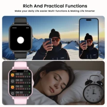 Đồng hồ thông minh nam nữ hot, pin 180mAh, gọi và nhận cuộc gọi, đếm bước chân, đo calo tiêu thụ, chế độ thể thao, theo dõi khoảng cách, báo thức, thông báo cuộc gọi và tin nhắn, đồng hồ thông minh thể thao đa năng, màn hình cảm ứng toàn màn hình 1.83 inch, tương thích với Android và iOS - Nhiều màu - Xem 7