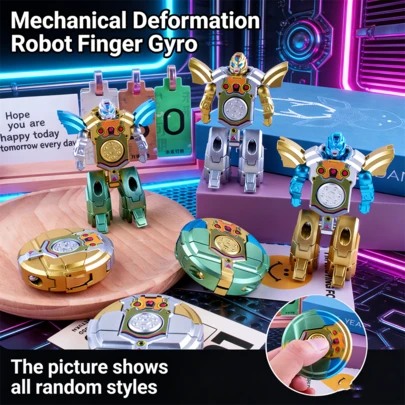 Transforming Robot - Mechanical Flip & Rotation Stress Relief Toy, Suitable For Adults | Holiday/Birthday/Office Desk Decor Gift (Exquisite Design), Transforming Robot Spinner - Flip Transformation + Smooth Rotation, Essential For Students/Office Workers/Travelers