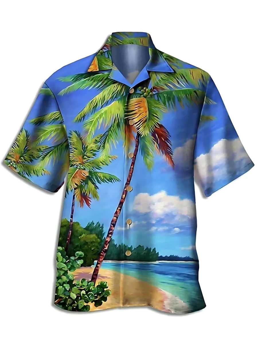 Men's Summer Parrot 3D Printed Shirt Men's And Women's Fashion Shirt Single Breasted Short Sleeve Hawaiian Casual Comfortable Breathable Shirt Men's Wear - A508D-AL23119 - 查看 1