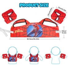 Disney Toddler Swim Vest, 3-In-1 Adjustable Toddler Floaties Kids 2-7 Years (22-66 Lbs), Detachable Pool Float & Arm Bands, Puddle Jumper Style For Pool, Beach, Swimming - Red - View 8