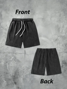 5-Pack Men's Washed Cotton Shorts – Soft, Breathable, Lightweight Casual Shorts With Relaxed Fit – Multiple Colors: Black, Gray, Coffee, Pink(Please Refer Carefully To The Size Chart Before Purchasing, As The Model Runs Large.) - 灰色+灰色+灰色+黑色+黑色 - 查看 5