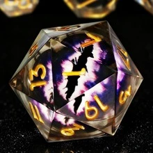 7pcs Resin Dice Set With Sharp Edges, Cat's Eye Effect, For Role-Playing Game - Multicolor - View 3