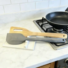 3-Compartment Utensil Holder, Heat-Resistant Soup Ladle Rack, Suitable For Kitchen Countertop, Non-Slip Drip Tray, Made Of PET Hard Material, Holds Spatulas, Spoons, Tongs, Ladles, Sturdy Cooking Utensil Rack, Protects Countertop, Easy To Clean, Dishwasher , Compact Space-Saving Design, No Oil Or Sauce Drip Tray - Multicolor - View 6