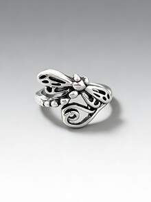 1枚波西米亚复古银色蜻蜓戒指，女士复古戒指配饰首饰 - 蜻蜓 - 查看 9