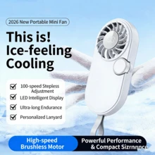 Ventilador eléctrico portátil recargable, mini, con batería de 1200mAh y pantalla digital turbo de mano - multicolor - Ver 2