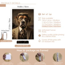 1pc Vintage Wall Art Poster, Vintage Dog Hat Suit Couch Brown, Retro Animal Themed Poster, Framed Or Unframed, Room Decor, Home Decor, Ideal Housewarming Gift, College Dorm Apartment Decor, Gifts For Wall Decoration In Hotel, Home, Living Room, Bedroom, Bathroom And Office - A - View 15
