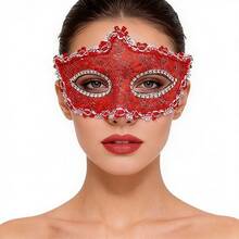 1pc Lace & Rhinestone Masquerade Mask, Venetian Style Party Costume Mask, Suitable For Festivals, Parties, And Daily Wear - Mask - View 14