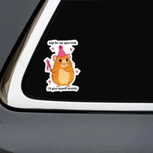 1 Miếng Decal Vinyl PVC Chống Thấm Nước Có Thể Tháo Rời 3 Inch Hình Chú Chuột Hamster Ngộ Ngộ Đội Mũ Tiệc Cầm Đũa Ma Thuật "Và trò ảo thuật tiếp theo của tôi là tự tạo ra sự lo lắng cho chính mình" Meme Tự Chế Thù Mỉa Mai Về Sự Lo Lắng Meme Lan Truyền Thế Hệ Z Hài Hước Về Sức Khỏe Tâm Thần Kawaii Hình Động Vật Dễ Thương - 3*2,1 inch - Xem 6
