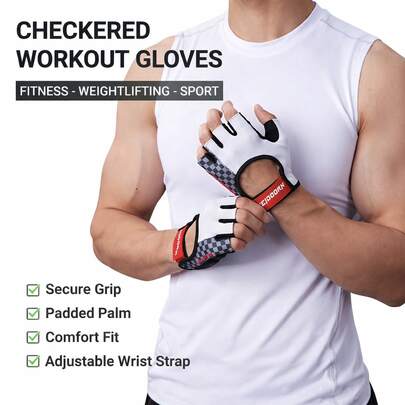 1 Par de Guantes de Fitness de Medio Dedo Unisex, Guantes de Ciclismo Antideslizantes y Transpirables, Guantes de Levantamiento de Pesas Ultraligeros, Guantes Deportivos con Protección Absorbente de Impactos en la Palma, Guantes de Entrenamiento con Protección Total de la Palma, Adecuados para Entrenamiento, Deportes, Gimnasio, Ciclismo y Otras Ocasiones, Accesorios de Fitness, Deportes, Gimnasio, Entrenamiento en Casa, Accesorios Deportivos, Accesorios de Fitness
