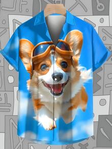 Pop Summer New Men's Shirt 3d Cute Dog Print Hawaiian Shirts For Men Daily Casual Short Sleeved Shirt New Oversized Shirt - A508D-AL23482 - 查看 3