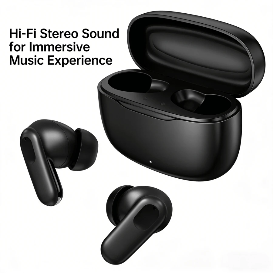 真无线蓝牙耳机 - 兼容苹果和安卓设备，内置麦克风，防汗，续航长达 24 小时 - 白色 - 查看 1