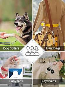 Bộ móc khóa xoay, móc khóa hình lưỡi câu, móc khóa hợp kim kẽm, móc khóa hình chó, móc khóa lò xo túi xách, phụ kiện phần cứng tự chế. - Nhiều màu - Xem 9