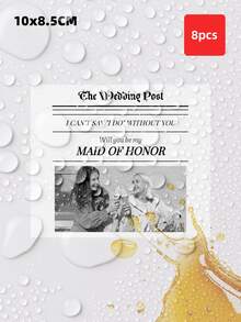 1-12 nhãn chai rượu vang tùy chỉnh, nhãn ảnh kiểu báo chí tùy chỉnh, nhãn mời phù dâu đen trắng, nhãn sâm panh cho phù dâu, nhãn mời dự tiệc cưới, nhãn dán mũ đen trắng, nhãn/nhãn dán tốt nghiệp - Nhiều màu - Xem 40