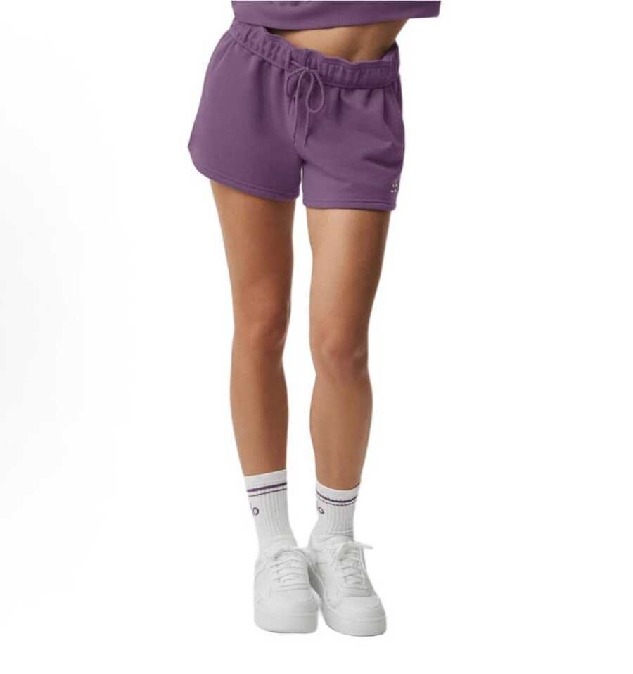 Alo Yoga Accolade Sweat Short | Premium French Terry Loungewear | Luxury Soft-Touch High-Waist Athletic Short | Versatile Unisex Studio-To-Street Essentials | Iconic Chrome Logo Relaxed Fit Apparel - Màu Lilac Tím - Xem 1