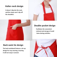 12 Pack Bib Apron, Unisex Adjustable With 2 Pockets, Restaurant Kitchen Aprons, Water And Oil Resistant, Cooking Kitchen Chef Apron For Women Men, Chef Aprons For Cooking Men BBQ Painting Drawing Craft Plain Adults - 12-piece Burgundy Apron Set - View 10