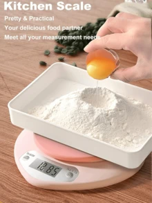 HYUNDAI 电子厨房秤，带去皮功能，多功能数字秤，适用于烹饪和烘焙，易于清洁，厨房必备小工具 - 粉色 - 查看 8