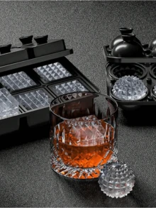 1 khay làm đá viên silicon 6 ngăn, có thể tái sử dụng, dùng làm đá viên, kem, khuôn đá viên tròn, khuôn đá viên vuông, dụng cụ nhà bếp, khuôn đá viên gia đình, lý tưởng cho các loại đồ uống mùa hè. - Nhiều màu - Xem 5