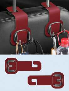 Móc treo đồ phía sau ghế xe hơi – Móc treo đôi bằng kim loại có thể gập lại, bọc giả da lộn, dành cho ghế sau, ngăn chứa đồ ẩn cho túi xách, ví, đồ tạp hóa – Chắc chắn, không gây trầy xước, giữ cho nội thất gọn gàng, móc treo đồ nhỏ. - treo lên - Xem 18