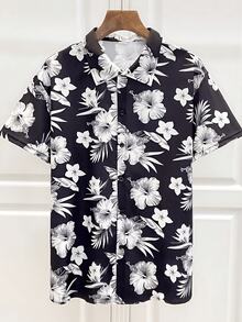 New Style Spring And Summer Men's Beach Hawaii Short Sleeve Flower ShirtApp - A508D-aL23576 - View 1
