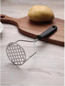 Meoky 1 cái dụng cụ ép đa năng bằng thép không gỉ - Dùng để ép khoai tây, rau củ, tỏi và nước ép | Dụng cụ nhà bếp cầm tay hiệu quả - màu đen - Xem 10