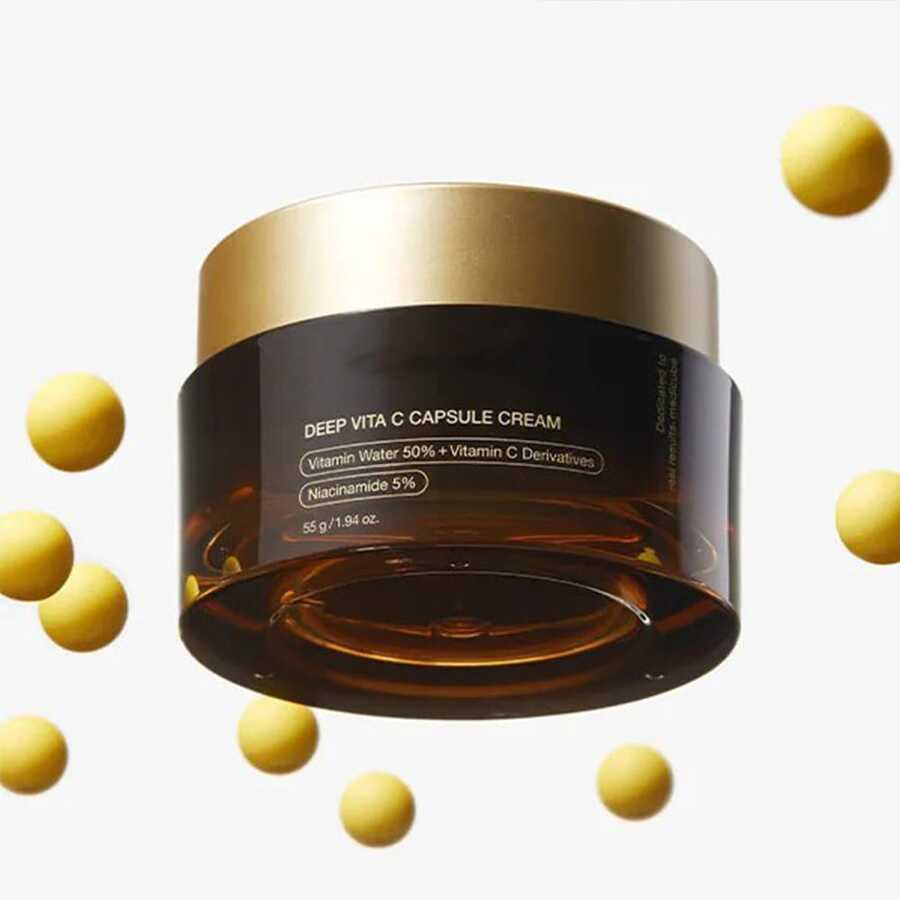 Deep Vitamin C Golden Capsule Facial Moisturizing Cream - Anti-Wrinkle Liposome Capsules, Even Skin Tone, Brighten Complexion - Clear Moisturizing Gel - Korean Skincare 1.94 Oz - 紫紅色 - 查看 1