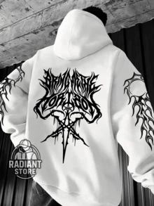 Comfortable Basic Sweatshirt For Everyday Wear. Gothic Design With Stylish Symbols, Art, Streetwear, Urban Culture, Street Fashion, Street, Graffiti, Tagging, Skater, Unisex, Men's And Women's Sweatshirt. 50% Cotton 50% Polyester. Top Premium Streetwear. New Release. Immediate Shipping. Various Colors!! - 白色 - 查看 1