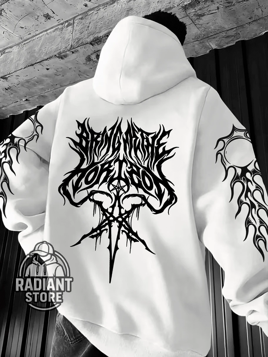 Comfortable Basic Sweatshirt For Everyday Wear. Gothic Design With Stylish Symbols, Art, Streetwear, Urban Culture, Street Fashion, Street, Graffiti, Tagging, Skater, Unisex, Men's And Women's Sweatshirt. 50% Cotton 50% Polyester. Top Premium Streetwear. New Release. Immediate Shipping. Various Colors!! - 白色 - 查看 1