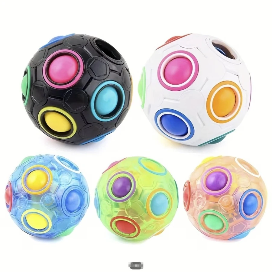 1/2pcs Candy Color Building Block Rainbow Ball, 12-Hole Pressure Relief Toy, Creative Stress Relief Gift For Christmas & Halloween