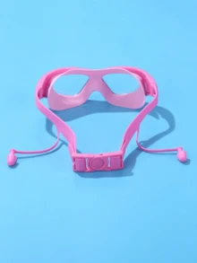 大框防雾防水硅胶泳镜，带耳塞，适合游泳训练和休闲娱乐，假日礼物，沙滩必备，泳池漂浮物 - 彩色 - 查看 4