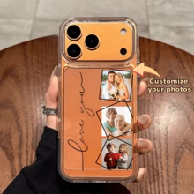 Ốp lưng điện thoại thiết kế hình ảnh cá nhân hóa theo yêu cầu cho iPhone 17 16 15 14 13 12 11 Pro Max và Plus Series, in UV, chất liệu TPU, chống rơi vỡ và chống trầy xước. Ốp lưng hoàn hảo cho iPhone 17 Pro Max, món quà lý tưởng cho gia đình, cặp đôi, thú cưng, bạn bè, với hình ảnh chân dung cá nhân. - Trong sáng - Xem 1