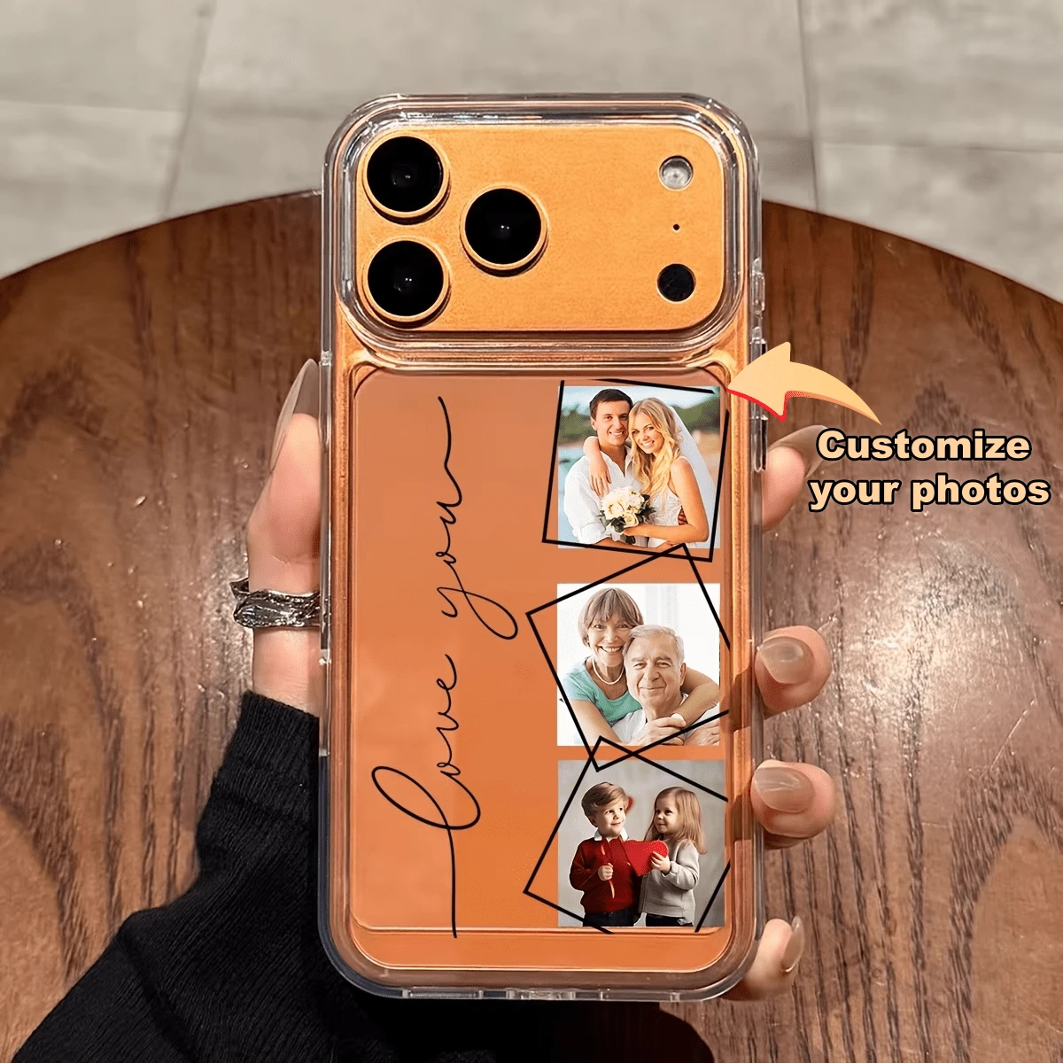 Ốp lưng điện thoại thiết kế hình ảnh cá nhân hóa theo yêu cầu cho iPhone 17 16 15 14 13 12 11 Pro Max và Plus Series, in UV, chất liệu TPU, chống rơi vỡ và chống trầy xước. Ốp lưng hoàn hảo cho iPhone 17 Pro Max, món quà lý tưởng cho gia đình, cặp đôi, thú cưng, bạn bè, với hình ảnh chân dung cá nhân. - Trong sáng - Xem 1