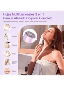 Depiladora Para Mujer Zona Intima,Afeitadora eléctrica y recortadora de vello corporal 2 en 1, recargable por USB, afeitado indoloro, uso en seco y húmedo, cuchillas de acero inoxidable, apto para piernas, línea del bikini, axilas - regalo de vacaciones, herramienta de belleza, diseño elegante, construcción resistente,vibradores sexuales mujer. - Morado - Ver 4