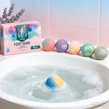 south moon 18pcs Natural Ginger & Sea Salt Foot Soak Balls, Relaxing Ginger Essential Oil Fizzy Pedicure Balls For Daily Foot Care, Stress Relief, Soften Dry Cracked Feet, Home Spa Foot Care For Women & Men - Fresh Floral Fragrance - View 2