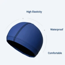 1 pezzo Cuffia da nuoto in PU per adulti taglia grande, colore unito, impermeabile e confortevole, accessorio da nuoto unisex - A - Visualizzare 4
