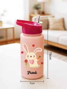 可客製化姓名 500ml 兒童水壺附可愛吸管杯，適合女童與男童的開學/畢業最佳禮物，戶外運動水壺，校園學生卡通杯，返校季 - 彩色 - 查看 10